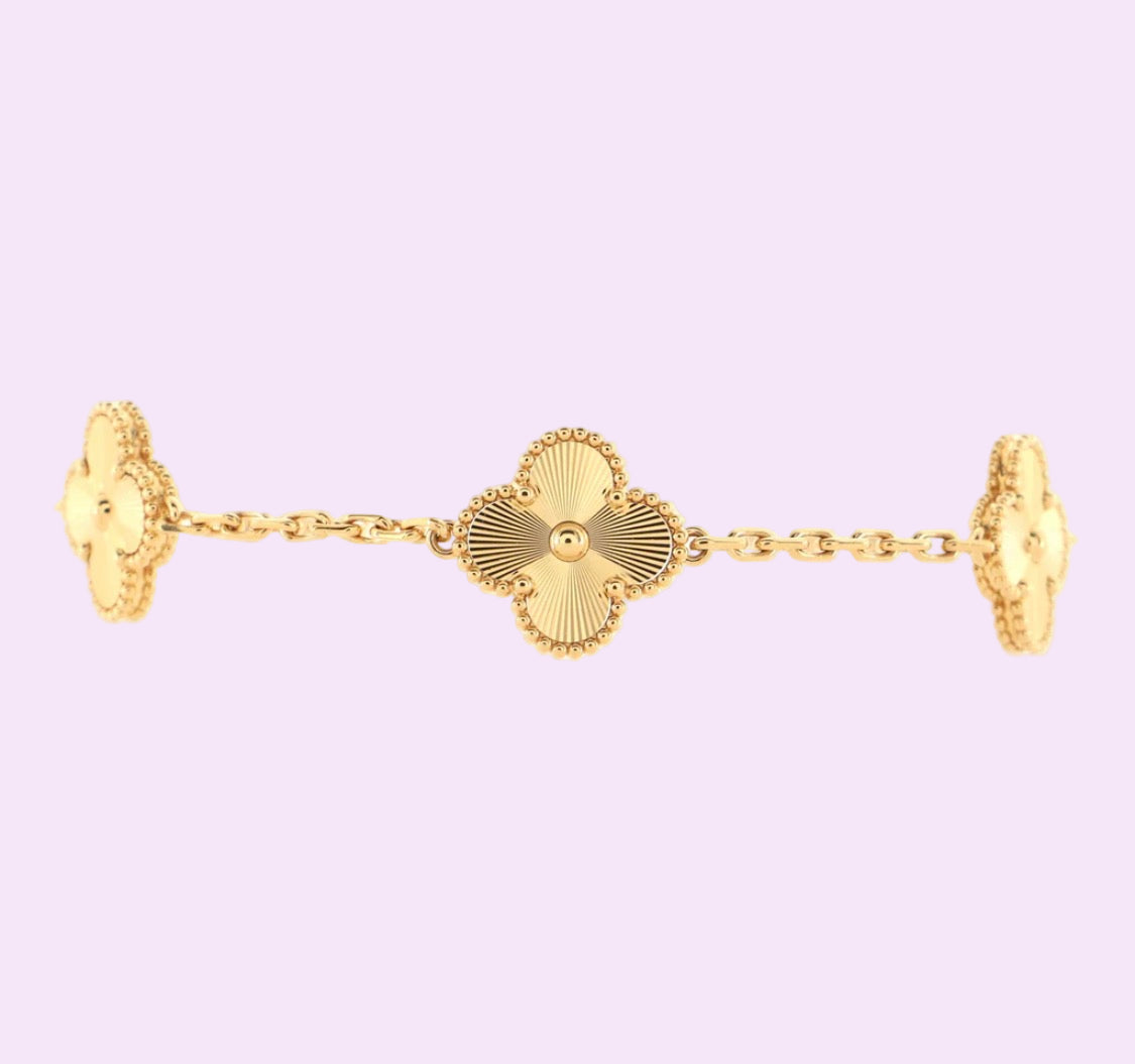 Bracelet 5 Trèfles 🍀 noirs blancs ou Gold