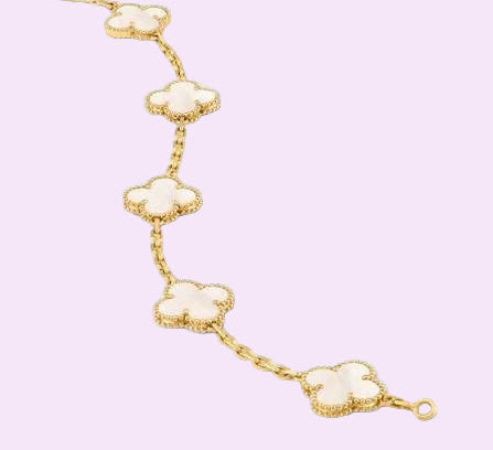 Bracelet 5 Trèfles 🍀 blancs