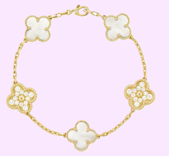 Bracelet Trèfles 🍀 Dorés et « diamants »